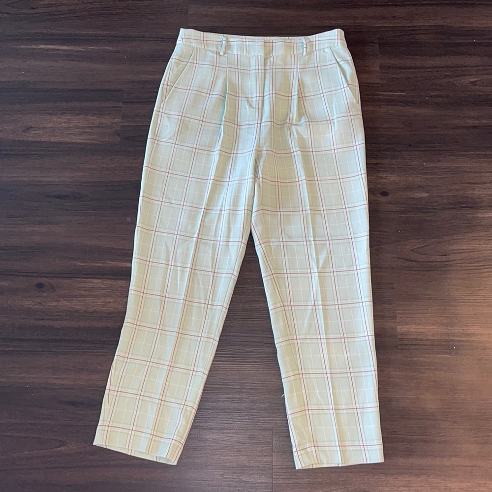 FRNCH Paris Mint Green Plaid Pants